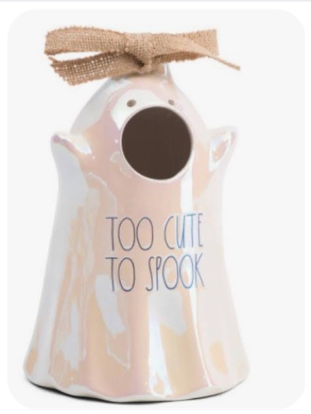 🎃👻 RAE DUNN Halloween TOO CUTE TO SPOOK Luster Ghost Birdhouse NIB